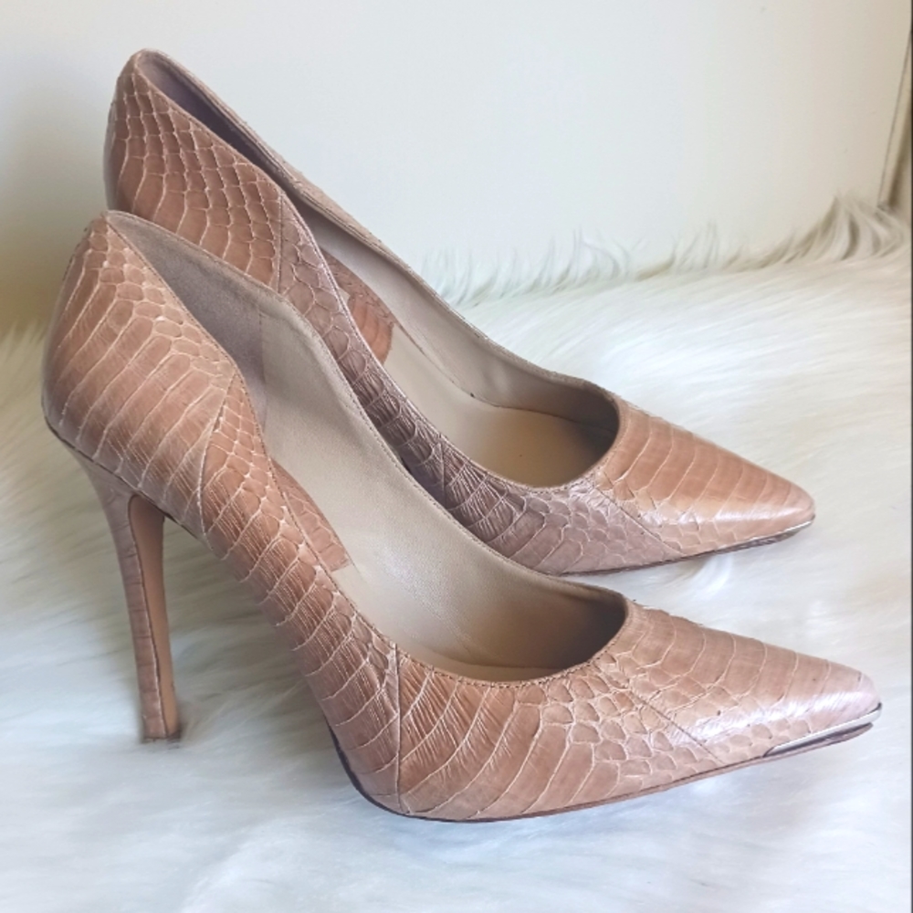 Michael Kors Women's Leather Nude Pointed Toe Stiletto Pumps Sz 39 US 9